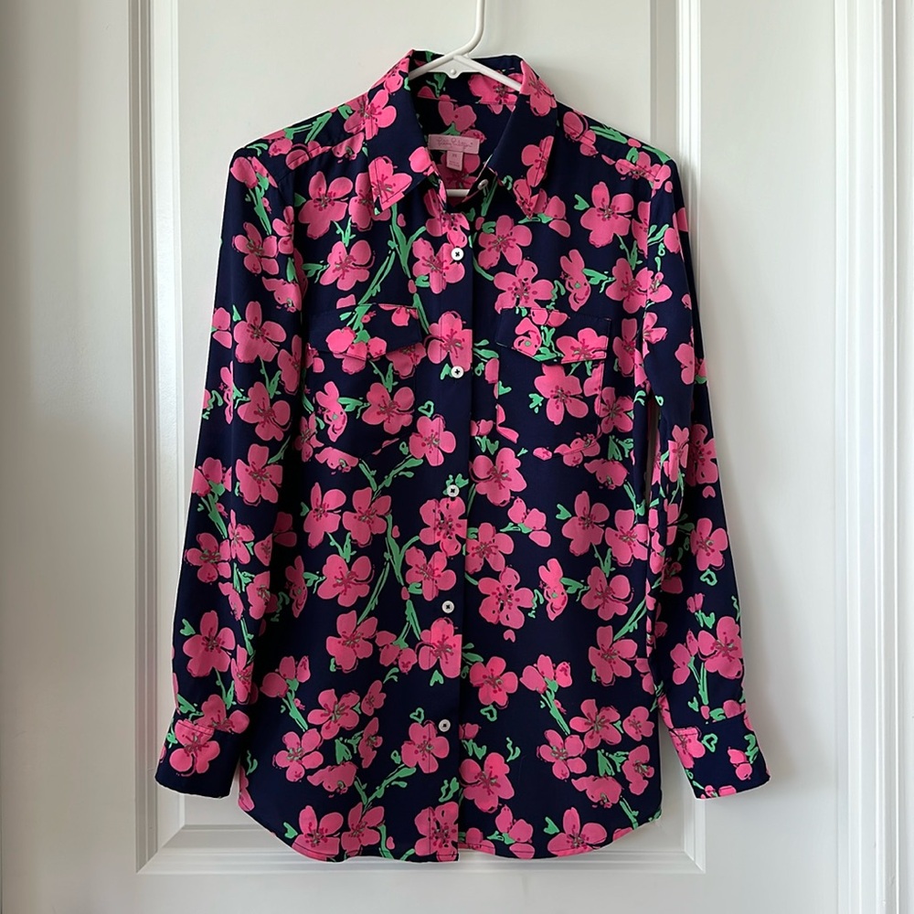 Lilly Pulitzer Floral Button Up Blouse